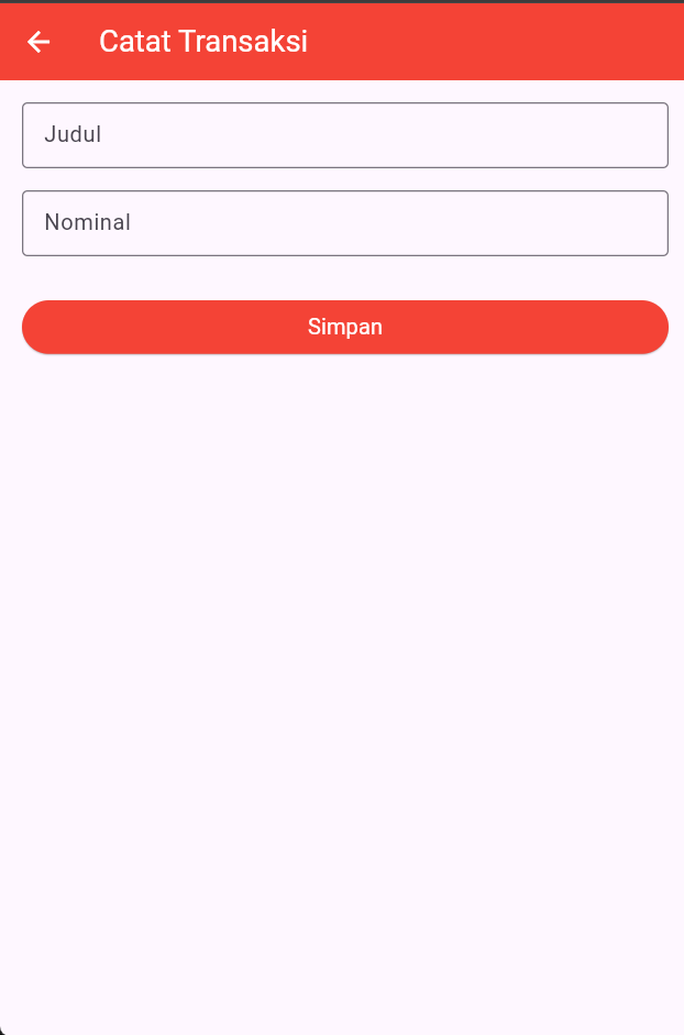 Output form Catat Transaksi Baru